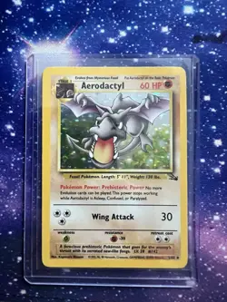 Pokemon TCG Aerodactyl 1/62 Holo Rare Fossil Card TGC Original - Image 1