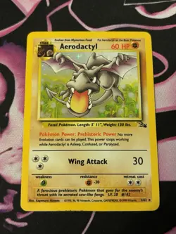 Aerodactyl 1/62 Fossil Holo Rare Vintage Pokemon Card WOTC Pokemon TCG - Image 1