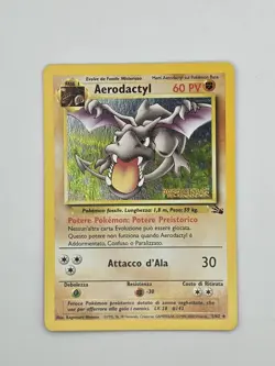Vintage Italian Pokemon Prerelease Aerodactyl 1/62 Fossil Pre-release Holo Rare! - Image 1
