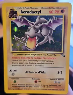 Vintage Italian Pokemon Prerelease Aerodactyl 1/62 Fossil Pre-release Holo Rare! - Image 2
