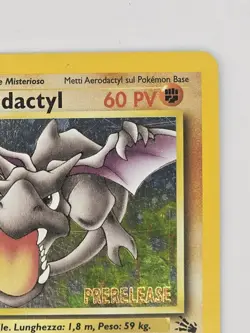 Vintage Italian Pokemon Prerelease Aerodactyl 1/62 Fossil Pre-release Holo Rare! - Image 4