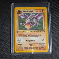 Pokemon Card - Aerodactyl - 1st Edition, Fossil 1/62 Holo Rare - Image 1