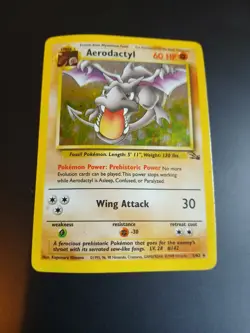Aerodactyl Fossil 1/62 Holo Rare WOTC Pokemon Card Vintage 1999 - Excellent - Image 1