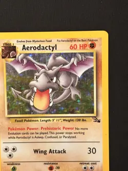Aerodactyl Fossil 1/62 Holo Unlimited Holo Rare Vintage Pokemon TCG LP/MP - Image 3