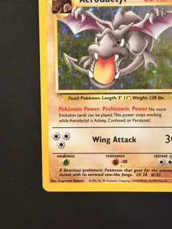 Aerodactyl Fossil 1/62 Holo Unlimited Holo Rare Vintage Pokemon TCG LP/MP - Image 5