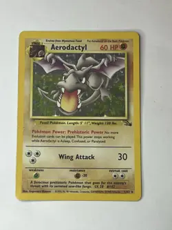 Pokemon TCG Aerodactyl Fossil Holo Card 1/62 Unlimited Rare - Image 1