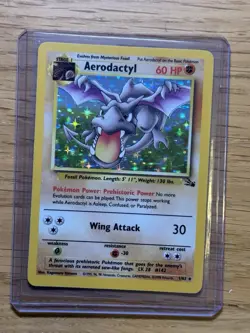 Pokemon TCG Aerodactyl 1/62 Fossil Unlimited Holo Rare LP Condition - Image 3