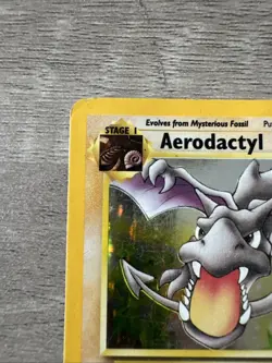 Pokemon TCG Aerodactyl Holo Card Fossil Set, 1/62 Rare, MP Condition - Image 3