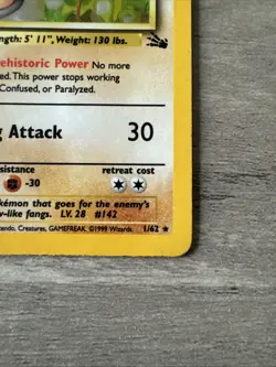 Pokemon TCG Aerodactyl Holo Card Fossil Set, 1/62 Rare, MP Condition - Image 5