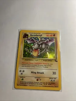 Pokemon TCG Aerodactyl 1/62 Fossil Unlimited Holo Rare LP Condition - Image 2