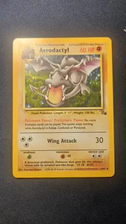 Aerodactyl 1/62 Holo Rare Pokemon Card 1999 Fossil WOTC - Image 1