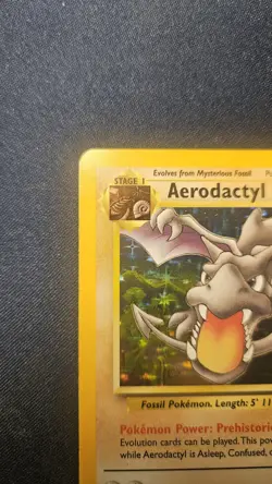 Aerodactyl 1/62 Holo Rare Pokemon Card 1999 Fossil WOTC - Image 2