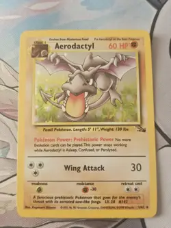 Aerodactyl 1/62 Holo Rare Pokemon Card 1999 Fossil WOTC - Image 2