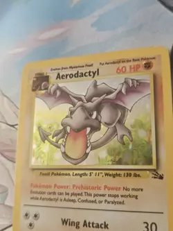 Aerodactyl 1/62 Holo Rare Pokemon Card 1999 Fossil WOTC - Image 3