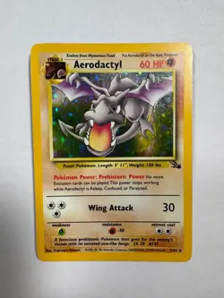 Pokemon Aerodactyl 1/62 – Fossil Unlimited Holo Rare – LP – WOTC - Image 1