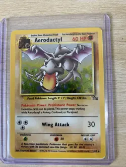 Pokemon TCG Aerodactyl Fossil Holo Card 1/62 Unlimited Rare - Image 1