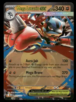 Pokemon Cards Mega Lucario ex 077/132 Mega Evolution Double Rare NM *2 - Image 1