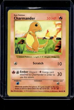 Pokemon Cards: Base Set Shadowless Common: Charmander 46/102 - Image 1