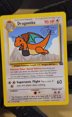 1999 Pokemon Promo WB First Movie Dragonite - see video of card - Image 2