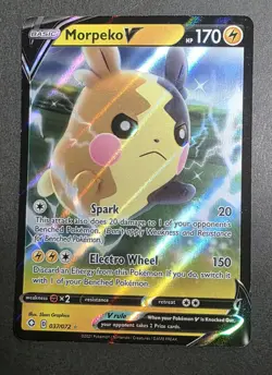 Pokemon TCG Morpeko V 037/072 Ultra Rare Holo Shining Fates English Card - Image 1