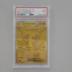 Pokemon Mega Charizard X EX 130/094 Phantasmal Flames Hyper Rare Holo PSA 9 2025 - Image 1