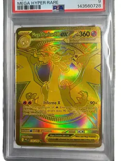 Mega Charizard X ex 130/094 Me02: Phantasmal Flames Mega Hyper Rare Holo PSA 9 - Image 2