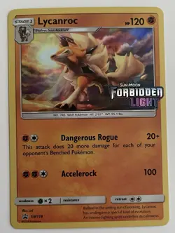 Lycanroc SM118 Pokemon TCG Sun & Moon Forbidden Light Prerelease Promo LP - Image 1