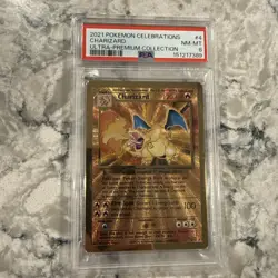 PSA 8 Gold Metal Charizard Pokemon Celebrations Ultra Premium Collection UPC #4 - Image 3