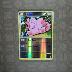 Pokemon TCG Clefable 3/123 HeartGold SoulSilver (HS) Reverse Holo Rare 2010 MP - Image 1