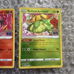 Radiant Venusaur Charizard Blastoise SEQ set Pokemon Go TCG Pokemon Card PSA 8+ - Image 4