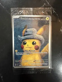 PIKACHU VAN GOGH WITH GREY FELT HAT PROMO POKEMON CARD-SEALED *READ DESCRIPTION - Image 1