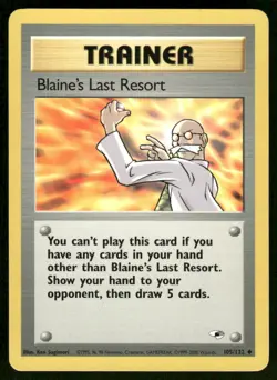 Pokemon Cards Blaine's Last Resort 105/132 Unlimited Gym Heroes Uncommon NM - Image 1