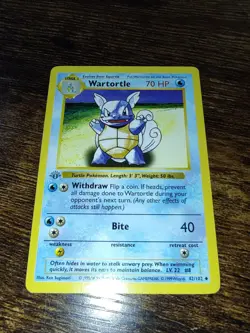 Pokemon Wartortle 42/102 1st Edition "Gray Stamp" Shadowless Base Set Card - Image 2