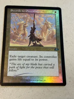 mtg Retro Frame foil Swords to Plowshares, Dominaria Remastered, unplayed - Image 1