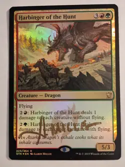Magic The Gathering - 1x Signed Foil Harbinger of the Hunt (mtg) Promo - Image 1
