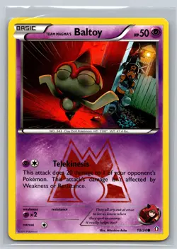 Team Magma's Baltoy 10/34 Double Crisis Pokemon TCG Psychic Type Basic Clay Doll - Image 1