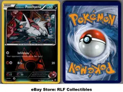 2015 Pokemon, Double Crisis, #17/34 Team Magma's Poochyena, Reverse Holo Common - Image 1