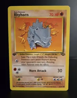 Pokemon TCG - RHYHORN - 1ST EDITION - 61/64 - WOTC - JUNGLE (1999) - LP/NM - Image 1
