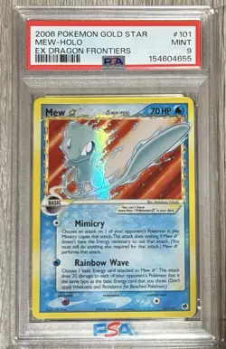 Pokemon Gold Star Mew Delta Species Holo EX Dragon Frontiers 101/101 PSA 9 - Image 1