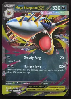Mega Sharpedo ex 061/094 PFL Phantasmal Flames Pokemon - NM - Image 1