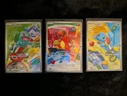 Pokemon First Partner Illustration GEN 1 Set Bulbasaur, Charmander, Squirtle - Image 1