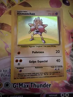 Hitmonchan #7 – Base Set Unlimited Holo HP WotC Rare Spanish Pokemon LP - Image 1