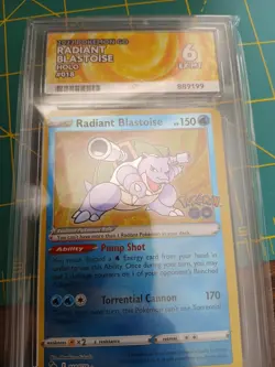 Pokemon TCG Radiant Blastoise Holo Card Pokemon Go 018/078 Ace Graded 6 - Image 1