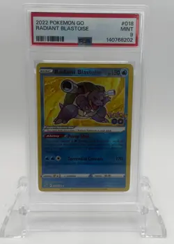 2022 Pokemon GO Radiant Blastoise 018/078 PSA 9 Mint - Image 1