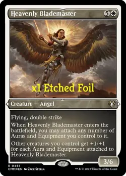 MTG Etched Foil Commander Masters CMM Heavenly Blademaster MINT - Image 1