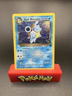 Dark Blastoise 2000 Pokemon Team Rocket Holo-Foil Rare #3/82 (MP) SWIRL See Pics - Image 1