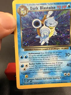 Dark Blastoise 2000 Pokemon Team Rocket Holo-Foil Rare #3/82 (MP) SWIRL See Pics - Image 2
