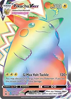 Pikachu VMAX 188185 Secret Rare Pokemon Card (SWSH04 Vivid Voltage) - Image 1