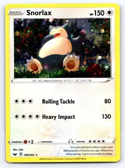 Snorlax 140/202 Cosmos Holo Sword & Shield Pokemon Lightly Played - Image 1