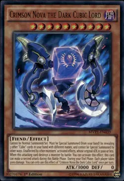 Crimson Nova the Dark Cubic Lord 1st Ed Ultra Rare MVP1-EN039 Yu-Gi-Oh! - Image 1